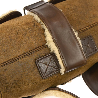 Christian Dior Brown Mouton Flight Shoulder Bag