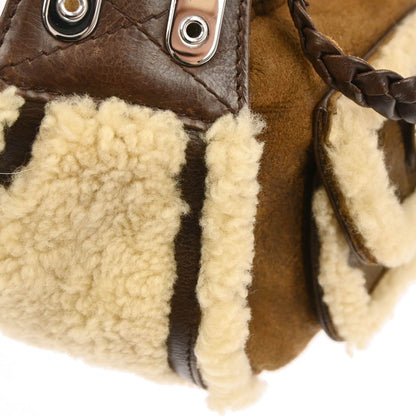 Christian Dior Brown Mouton Flight Shoulder Bag