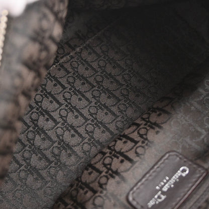 Christian Dior Brown Mouton Flight Shoulder Bag