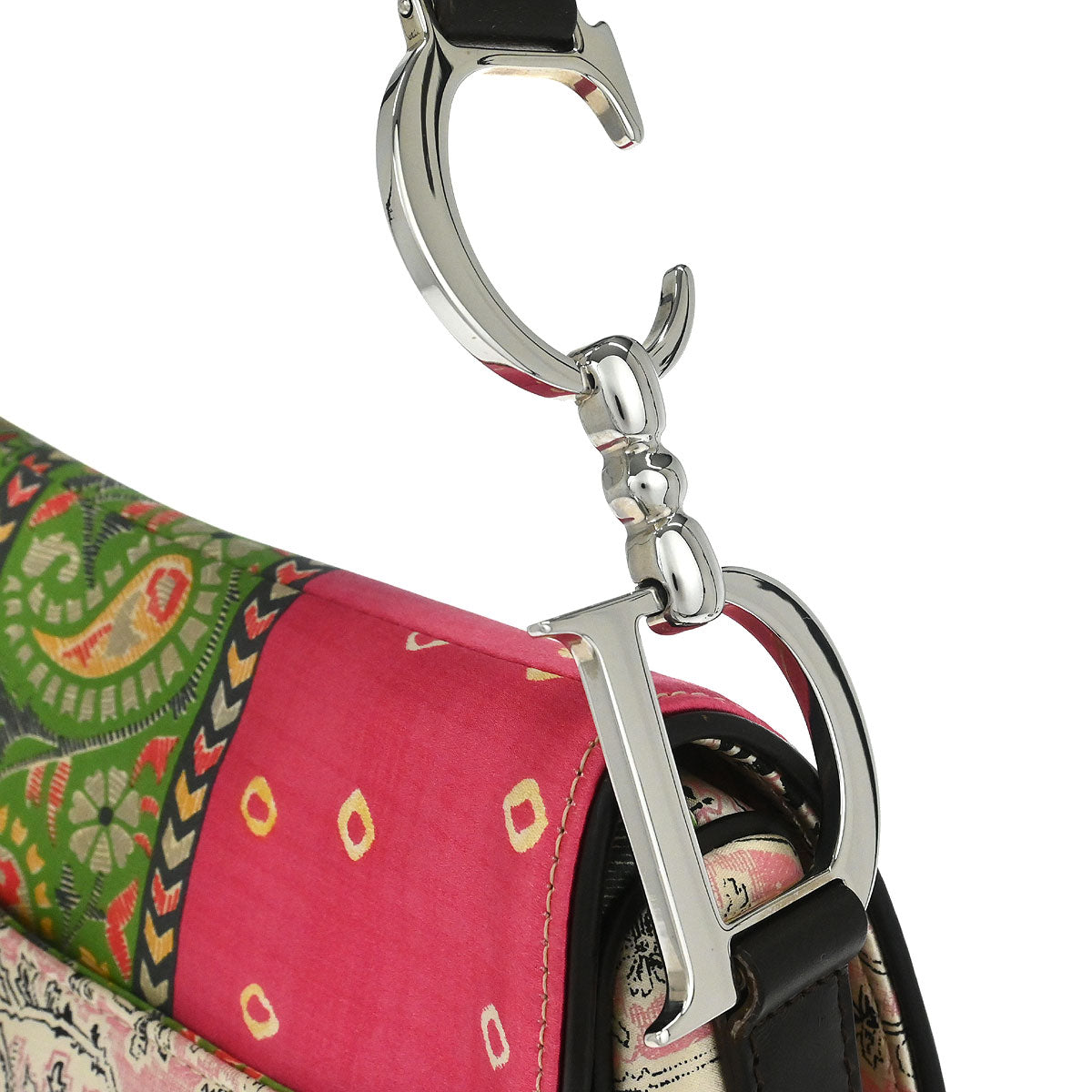 Christian Dior Satin Paisley Saddle Handbag
