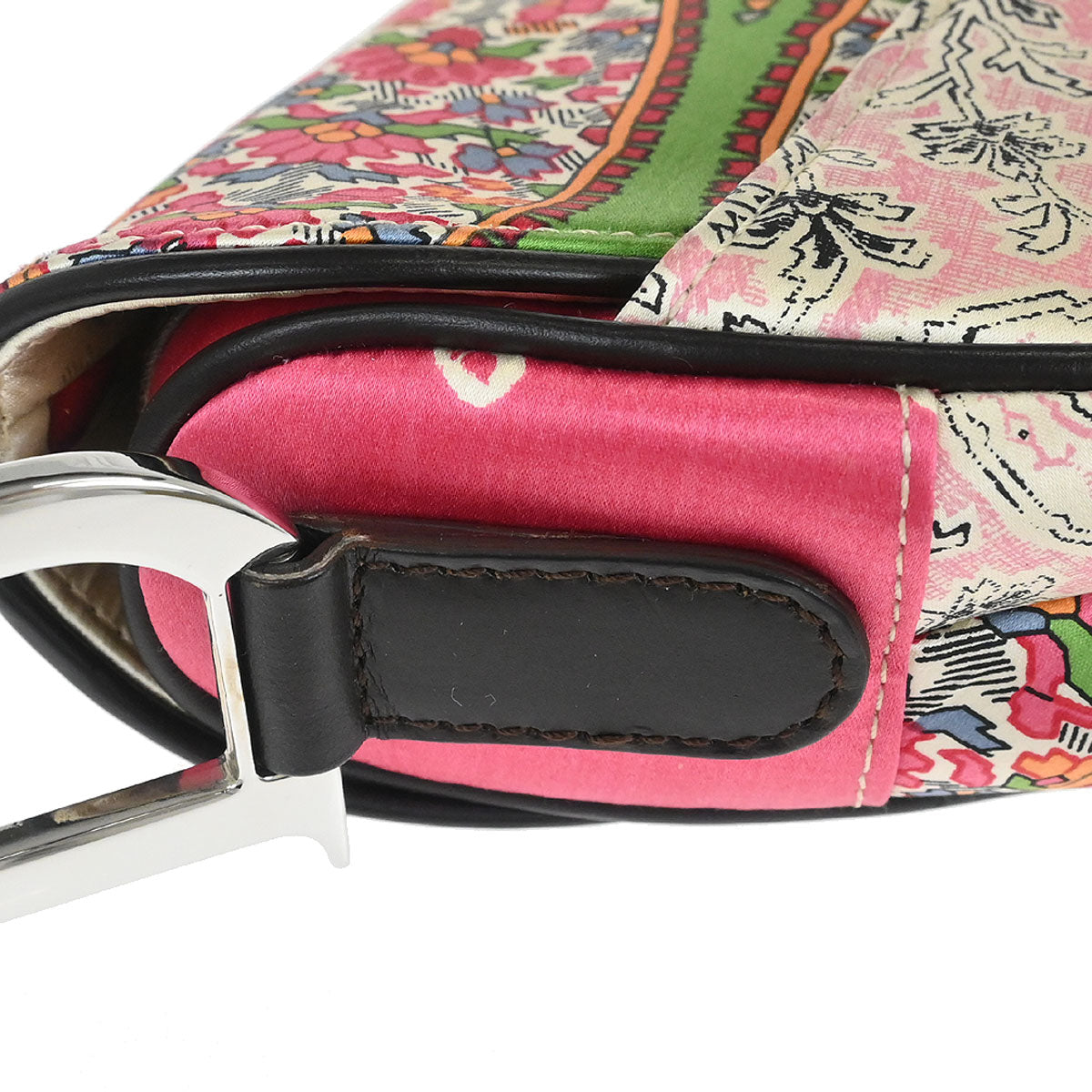 Christian Dior Satin Paisley Saddle Handbag