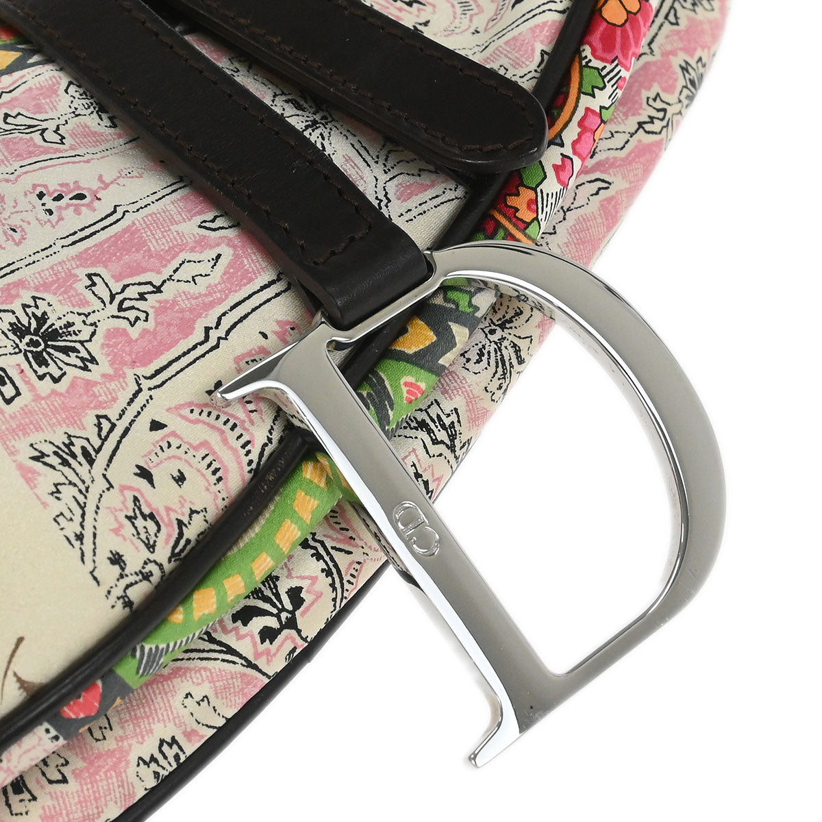 Christian Dior Satin Paisley Saddle Handbag