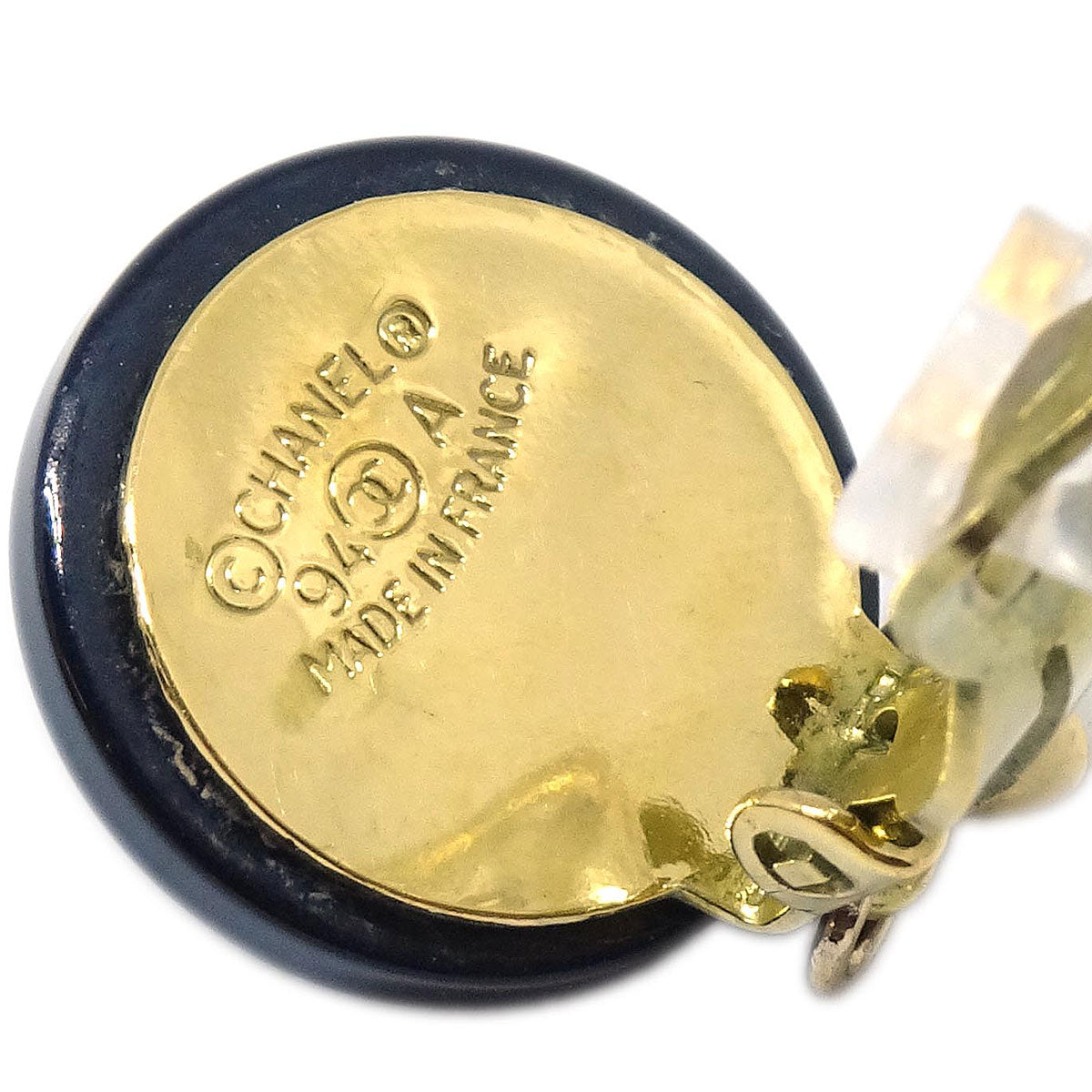 Chanel Gold Costume Pearl Dangle Clip-On Earrings 94A