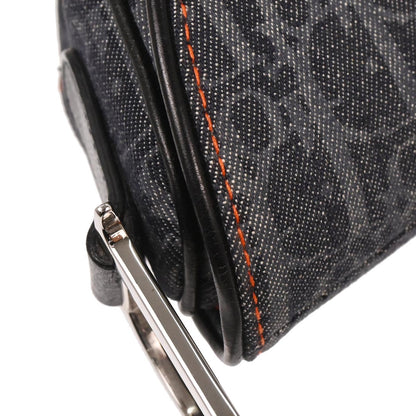 Christian Dior Navy Canvas Flight Trotter Saddle Handbag