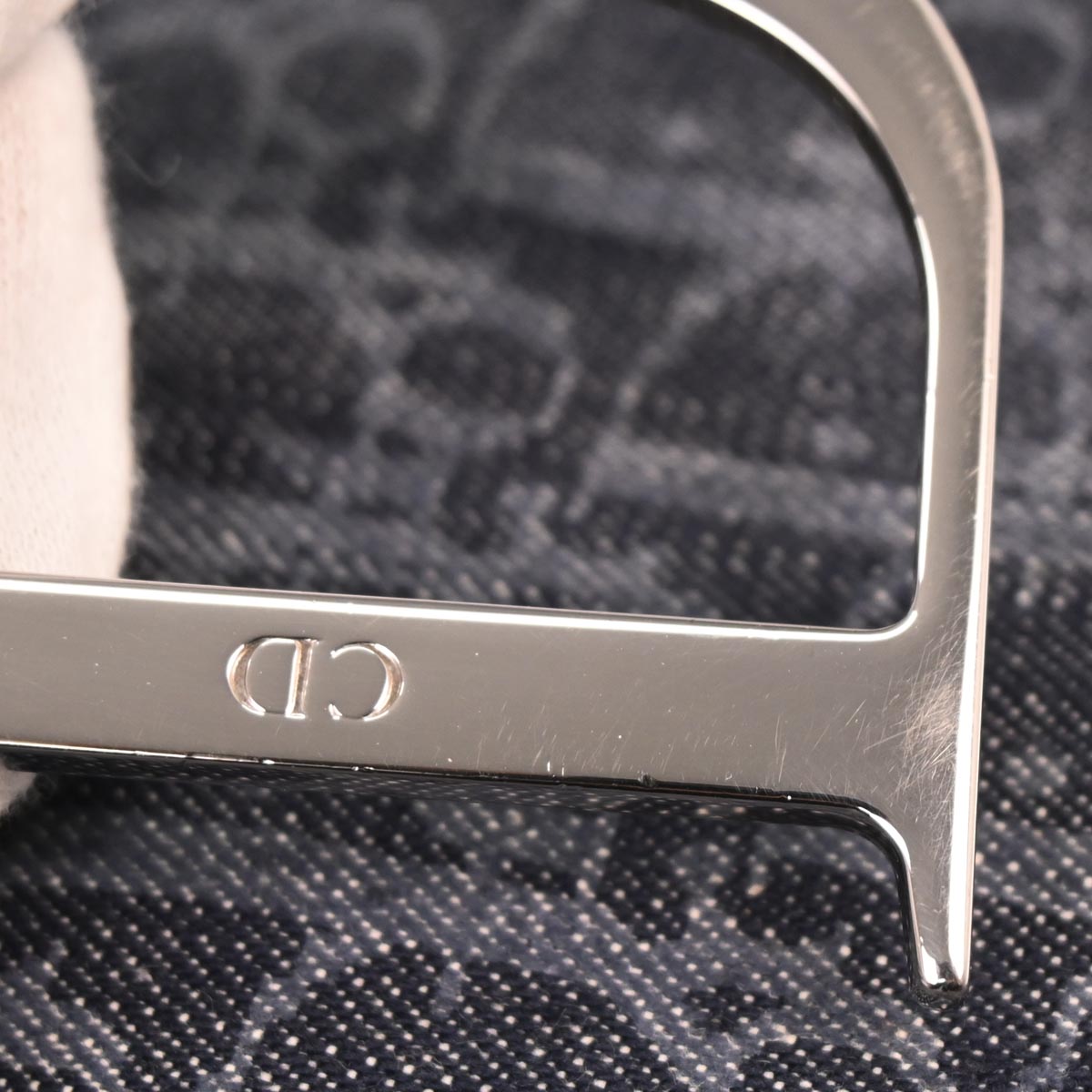 Christian Dior Navy Canvas Flight Trotter Saddle Handbag