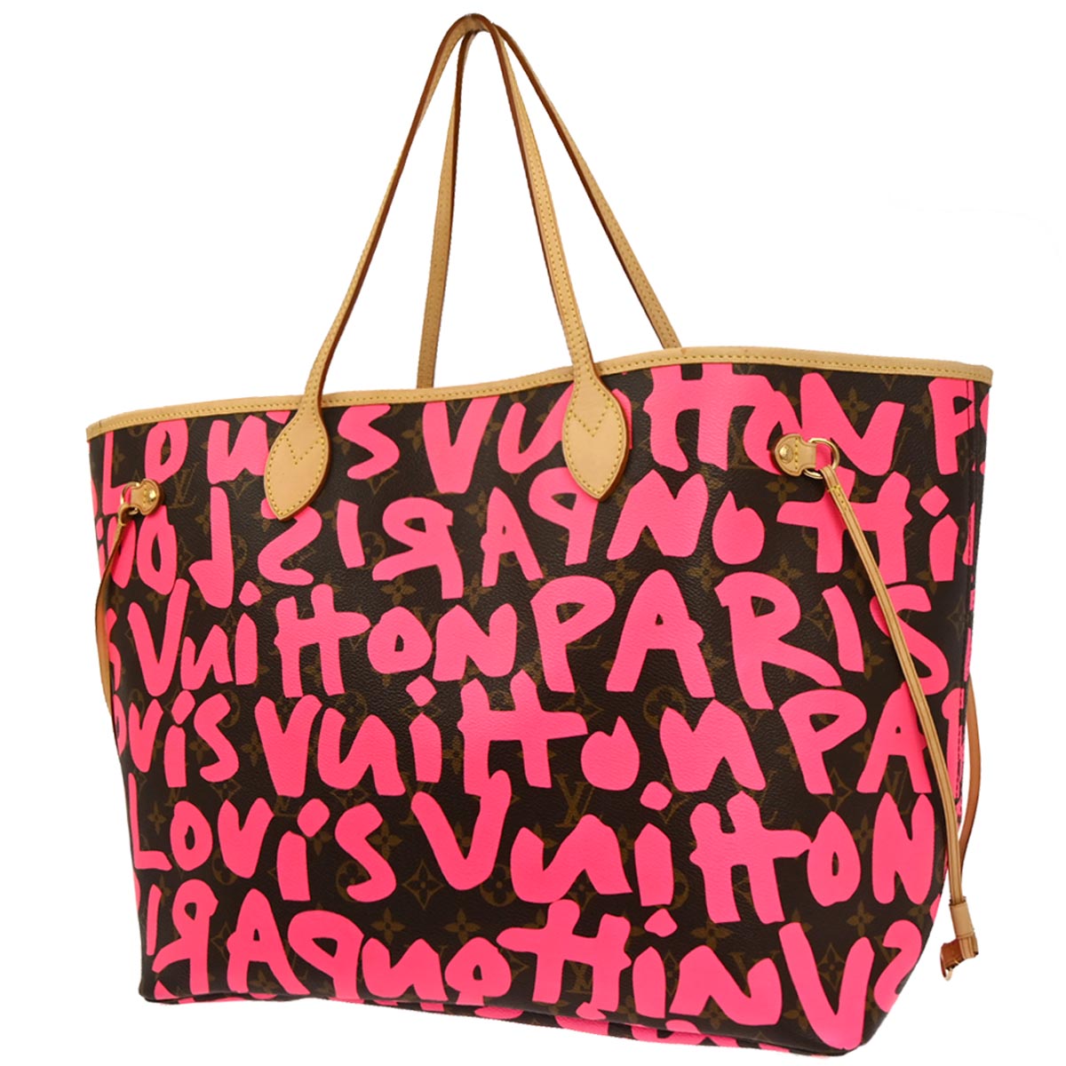 Louis Vuitton 2009 Pink Monogram Graffiti Neverfull GM Tote Bag M93701