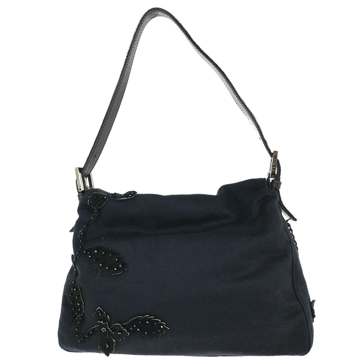 Fendi Black Wool Pony Hair Mamma Baguette Handbag