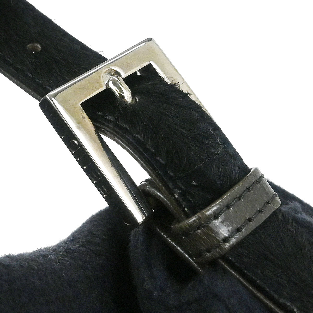 Fendi Black Wool Pony Hair Mamma Baguette Handbag
