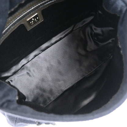 Fendi Black Wool Pony Hair Mamma Baguette Handbag