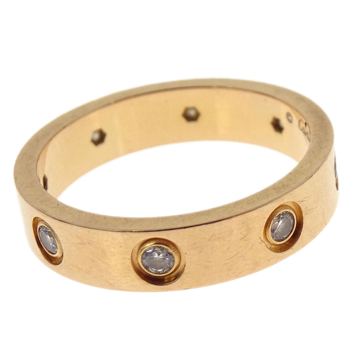 Cartier Mini Love Ring Au750 Diamond FXX129 #49 Jewelry