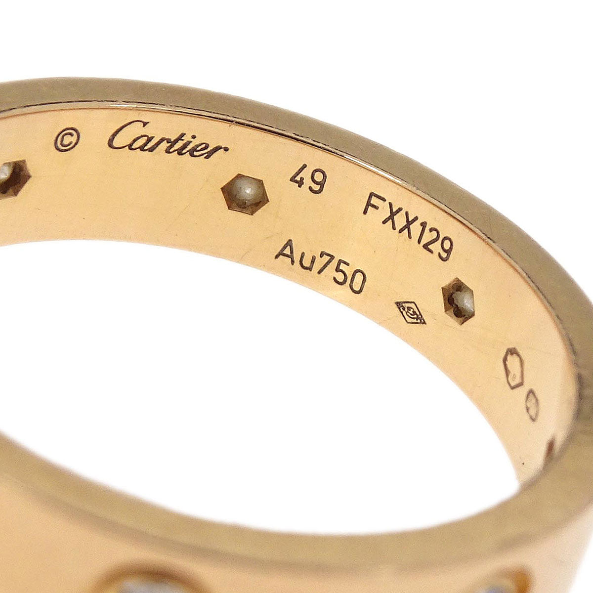 Cartier Mini Love Ring Au750 Diamond FXX129 #49 Jewelry