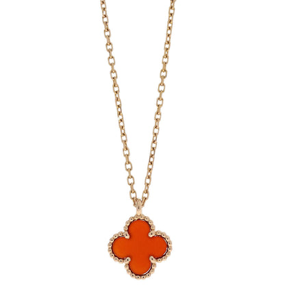 Van Cleef & Arpels Sweet Alhambra Necklace Carnelian Au750 JA502227 Jewelry