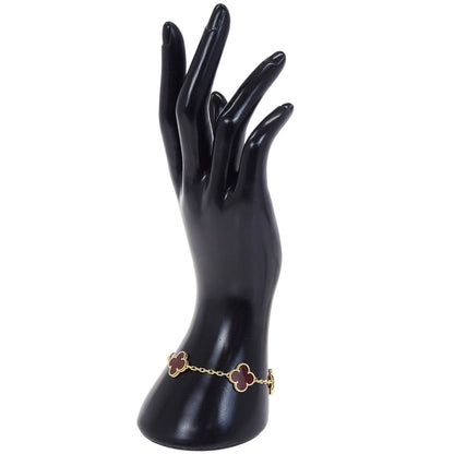 Van Cleef & Arpels Alhambra 5P Bracelet Carnelian Gold Au750 Jewelry