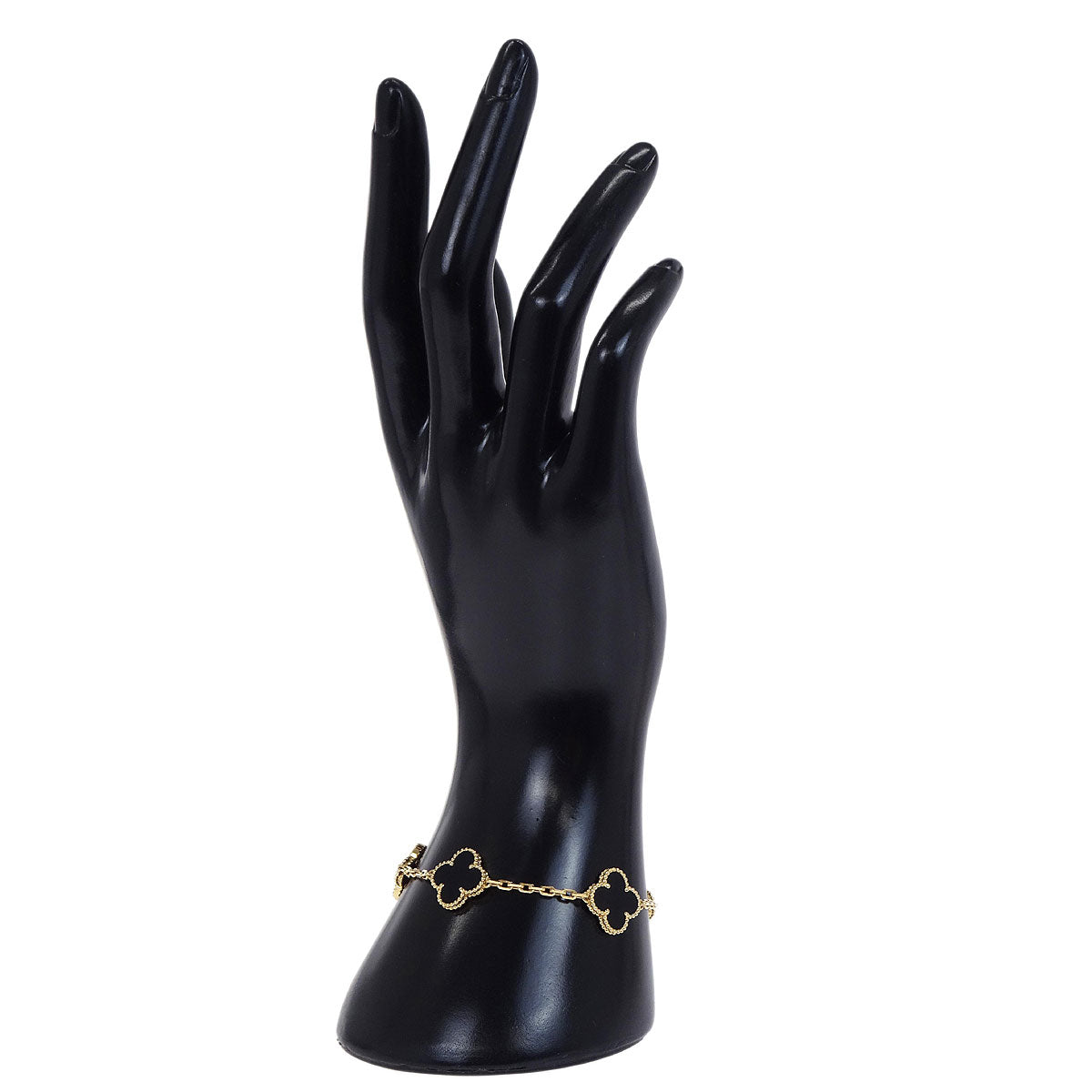 Van Cleef & Arpels Alhambra 5P Bracelet Onyx Gold Au750 Jewelry