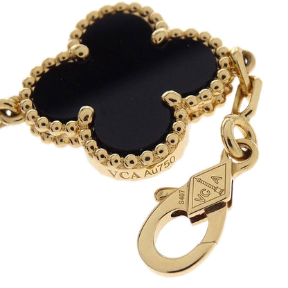 Van Cleef & Arpels Alhambra 5P Bracelet Onyx Gold Au750 JA036676 Jewelry
