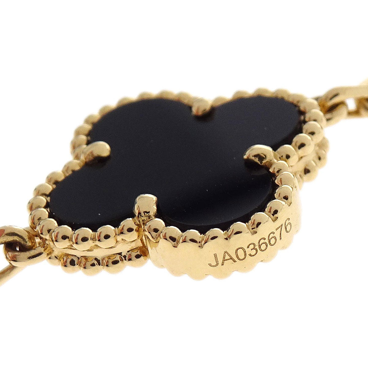 Van Cleef & Arpels Alhambra 5P Bracelet Onyx Gold Au750 JA036676 Jewelry