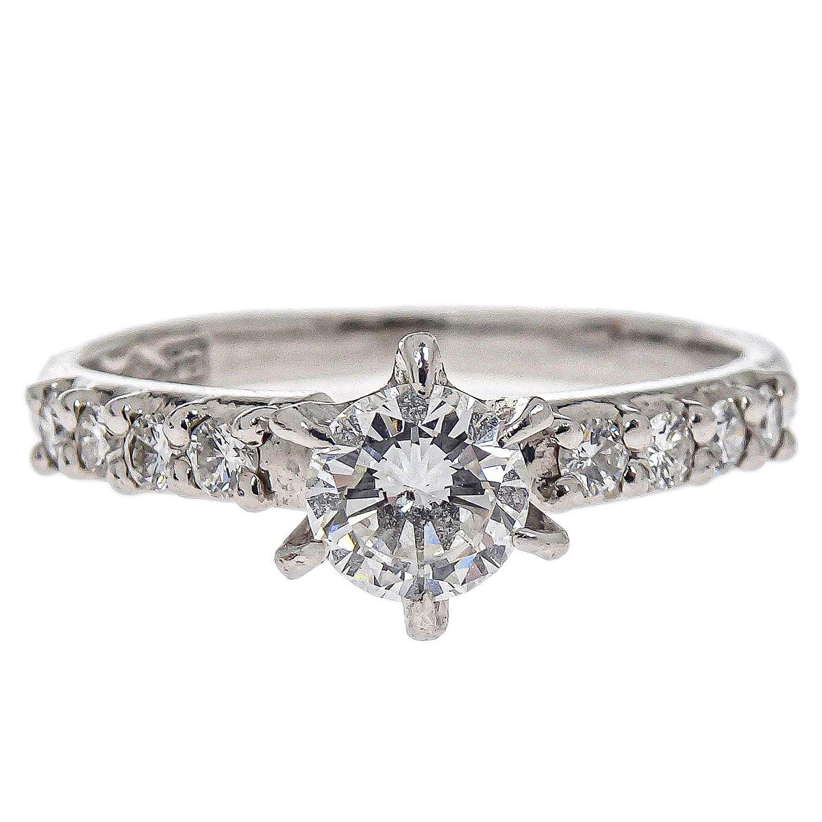 Ring Pt900 Diamond Silver #48 Jewelry