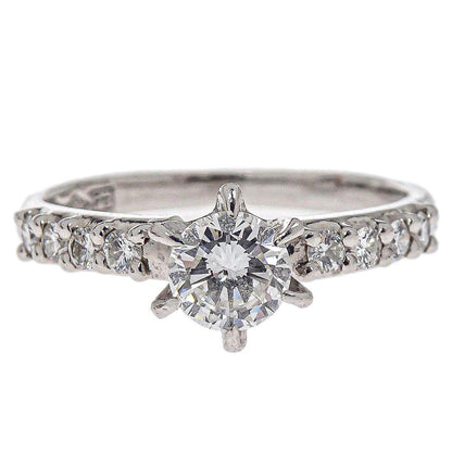 Ring Pt900 Diamond Silver #48 Jewelry