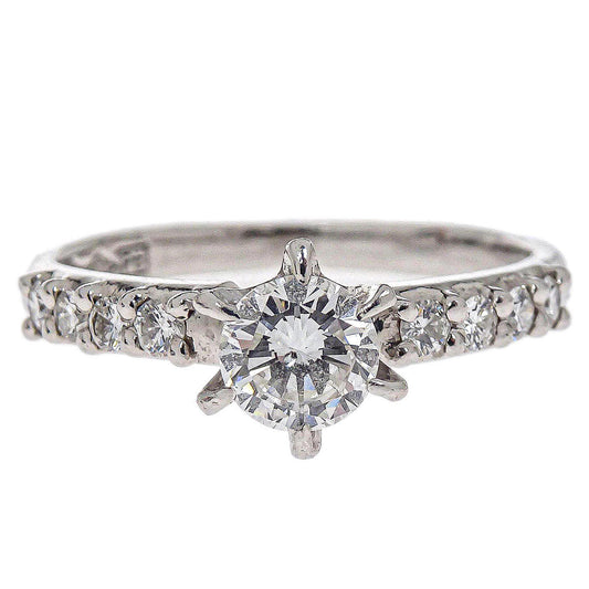 Ring Pt900 Diamond Silver #48 Jewelry