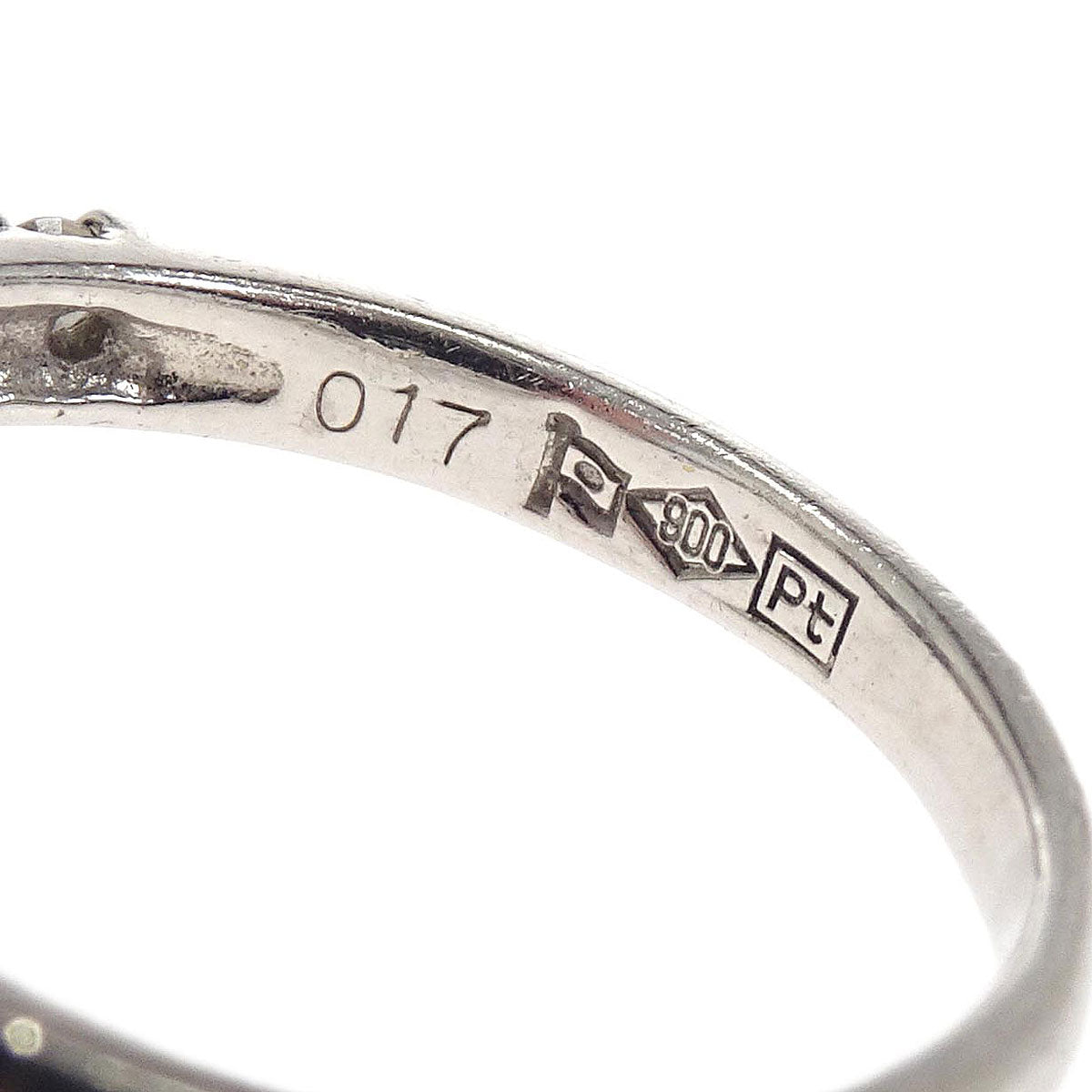 Ring Pt900 Diamond Silver #48 Jewelry