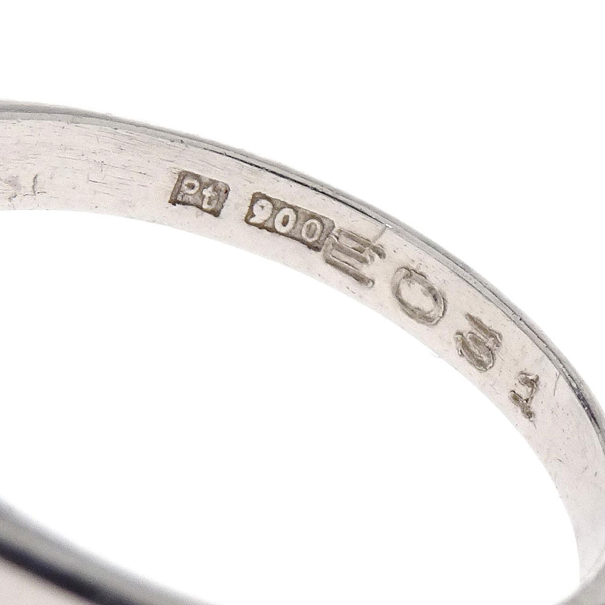 Ring Pt900 Emerald Diamond Silver #51 Jewelry