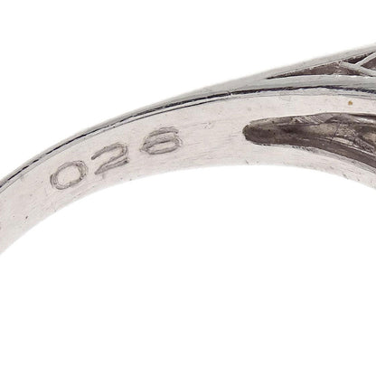 Ring Pt900 Emerald Diamond Silver #51 Jewelry