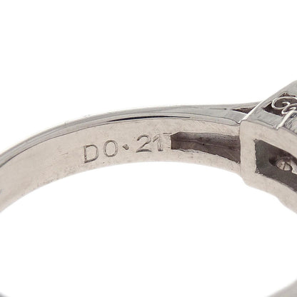 Ring Pt900 Silver Emerald Diamond #52 Jewelry