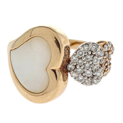 Ring 18K Pt900 Genuine Pearl Diamond Gold #51 Jewelry