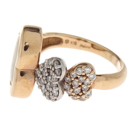 Ring 18K Pt900 Genuine Pearl Diamond Gold #51 Jewelry