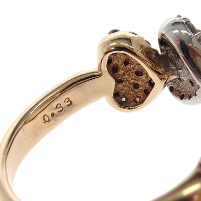 Ring 18K Pt900 Genuine Pearl Diamond Gold #51 Jewelry