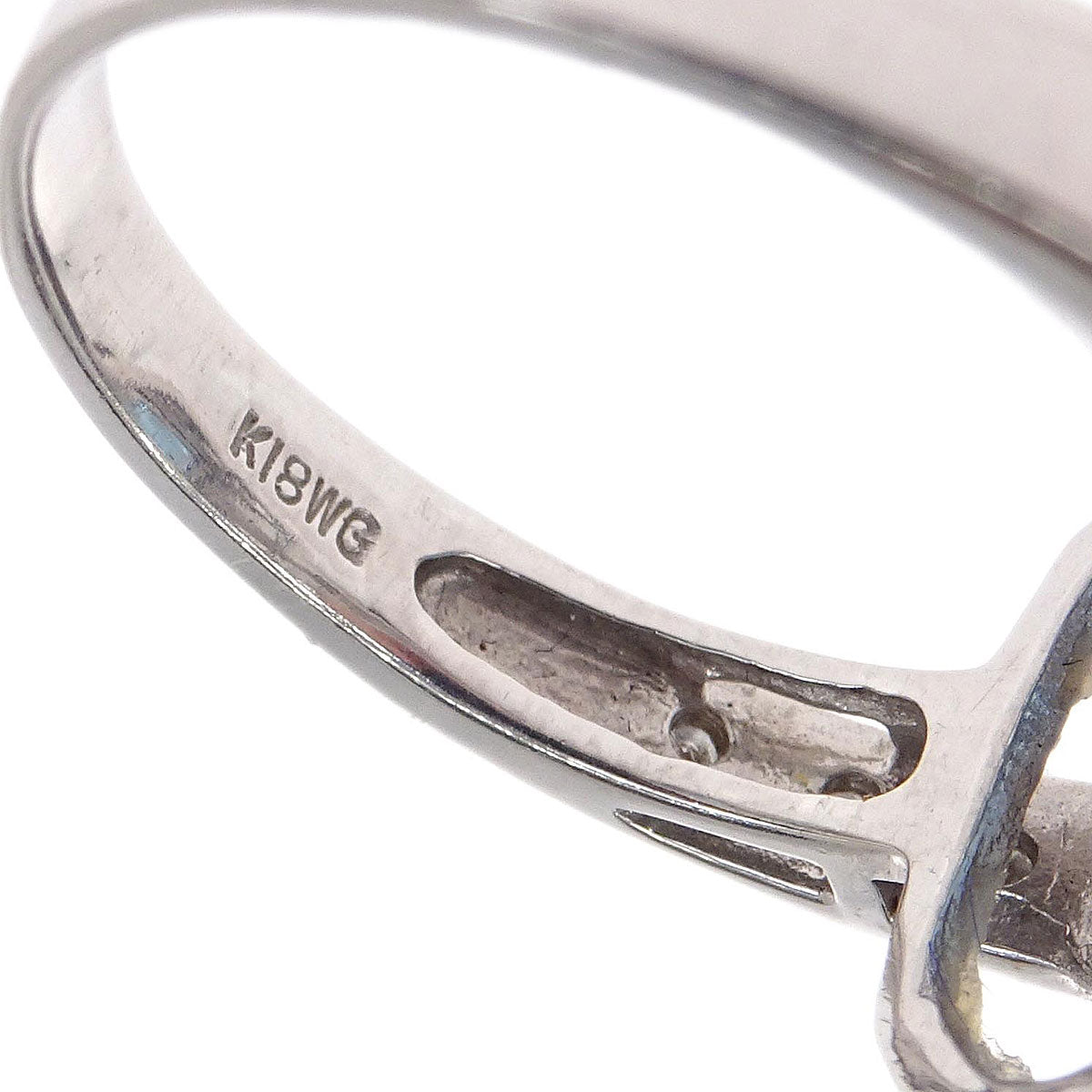 Ring 18KWG Silver Blue Topaz Diamond #52 Jewelry