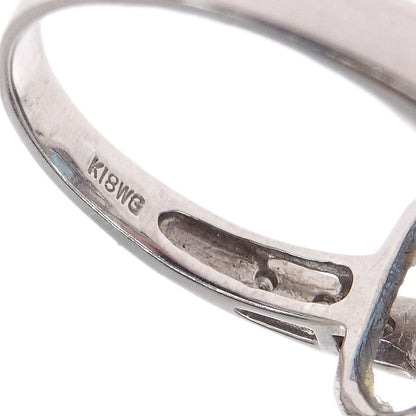 Ring 18KWG Silver Blue Topaz Diamond #52 Jewelry