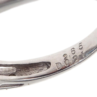 Ring 18KWG Silver Blue Topaz Diamond #52 Jewelry