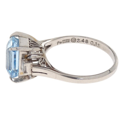 Ring Pm900 Blue Topaz Diamond #54 Jewelry