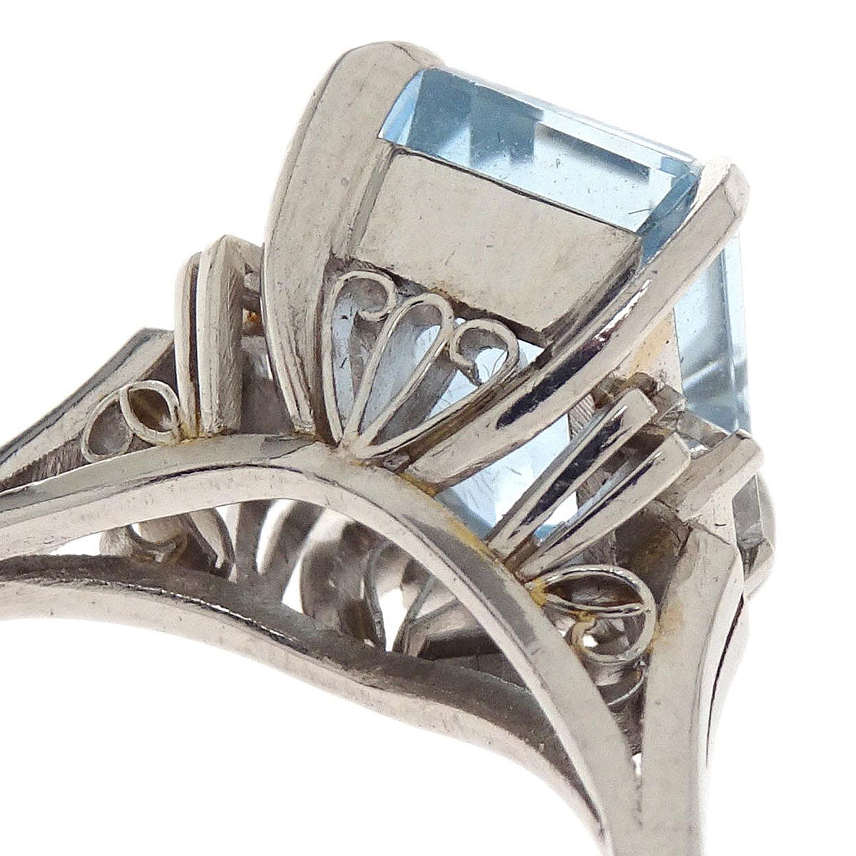 Ring Pm900 Blue Topaz Diamond #54 Jewelry