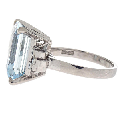 Ring Pt900 Blue Topaz Silver #49