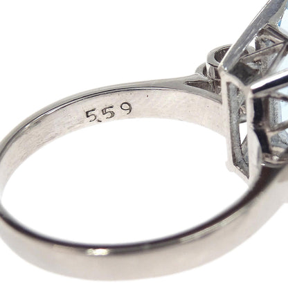 Ring Pt900 Blue Topaz Silver #49