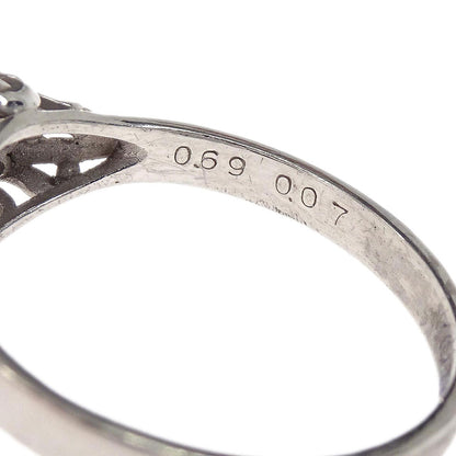 Ring Pt900 Silver Sapphire Diamond #52 Jewelry