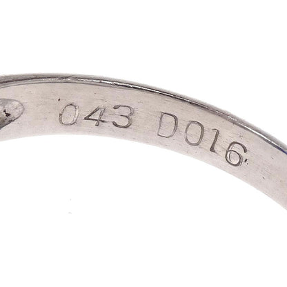 Ring Pt900 Silver Sapphire Diamond #52 Jewelry