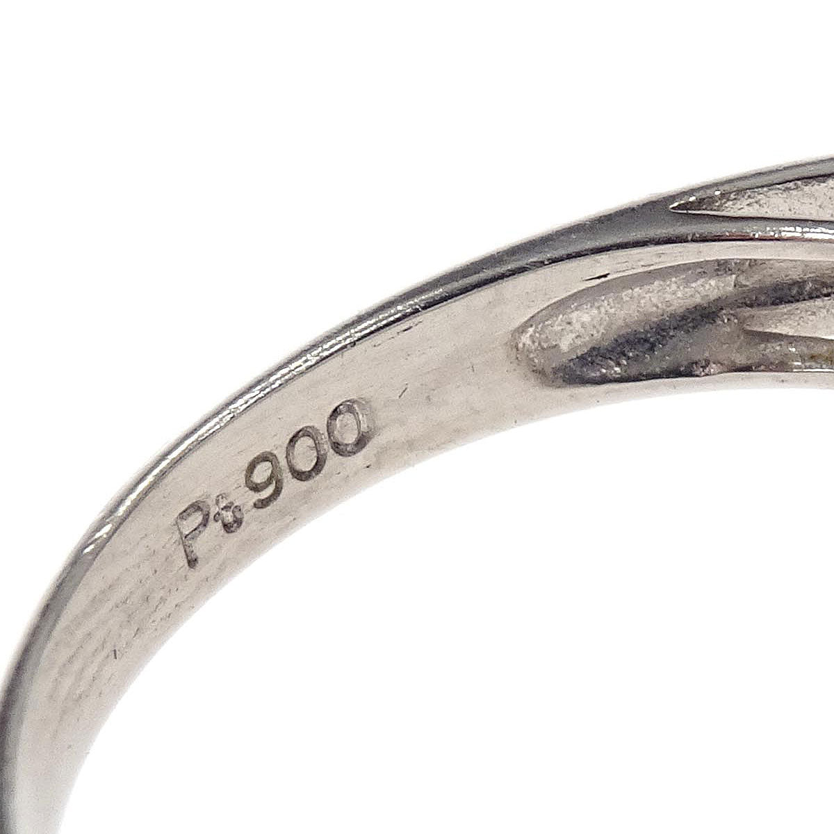 Ring Pt900 Silver Sapphire Diamond #52 Jewelry