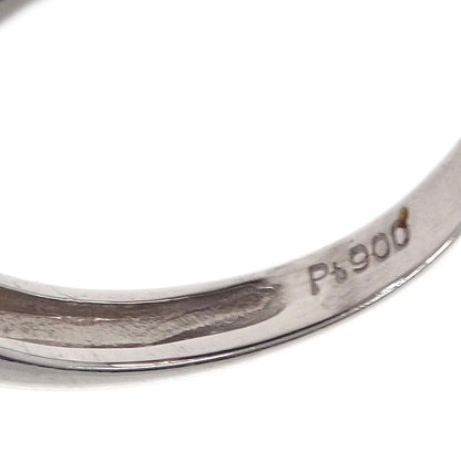 Ring Pt900 Aquamarine Diamond Silver #50 Jewelry