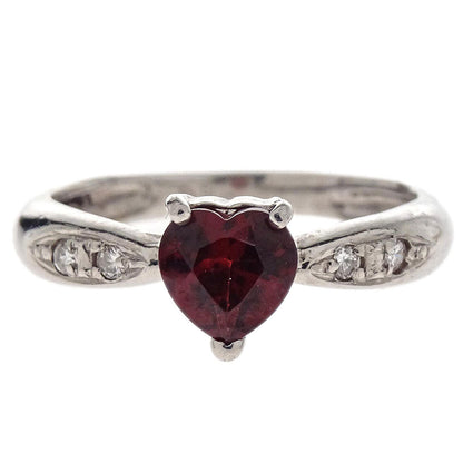 Ring Pt900 Ruby Diamond Silver #47 Jewelry