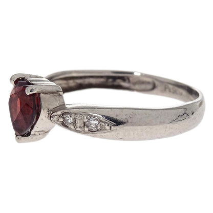 Ring Pt900 Ruby Diamond Silver #47 Jewelry