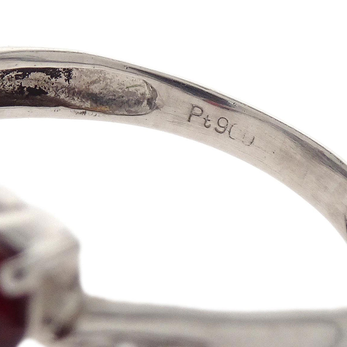 Ring Pt900 Ruby Diamond Silver #47 Jewelry