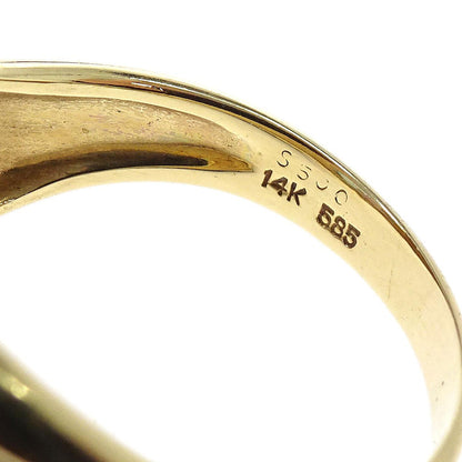 Ring 14K Blue Topaz Diamond Gold #56 Jewelry