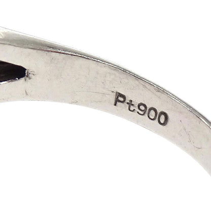 Ring Pt900 Garnet Diamond Silver #47 Jewelry