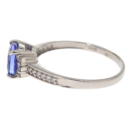 Ring Pt900 Silver Tanzanite Diamond #53 Jewelry