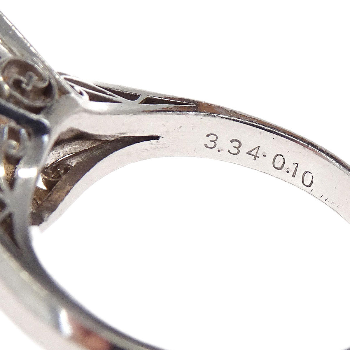 Ring Pt900 Imperial Topaz Diamond #51 Jewelry