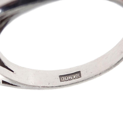 Ring Pt900 Imperial Topaz Diamond #51 Jewelry