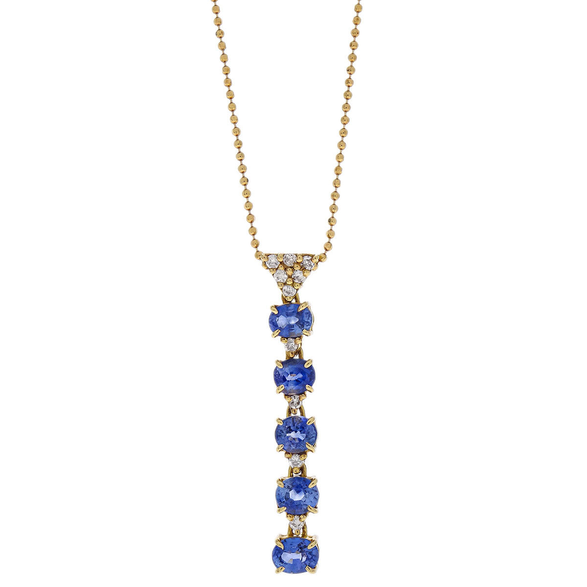 Pendant Necklace 18K Sapphire Diamond Jewelry